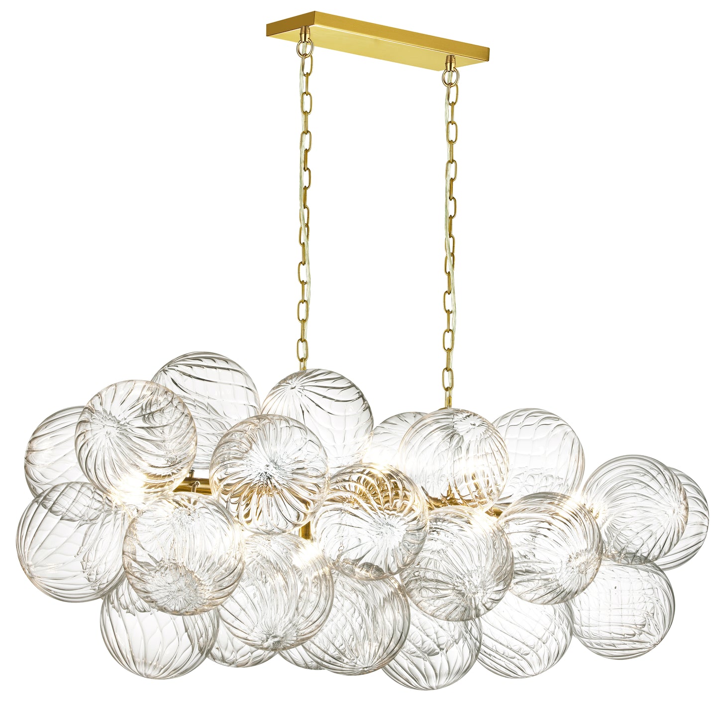 Suspension linéaire Charlize 10 lumières - Laiton vieilli