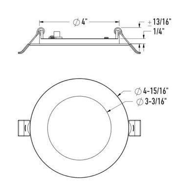 Encastré DEL 4 po Slim 5CCT