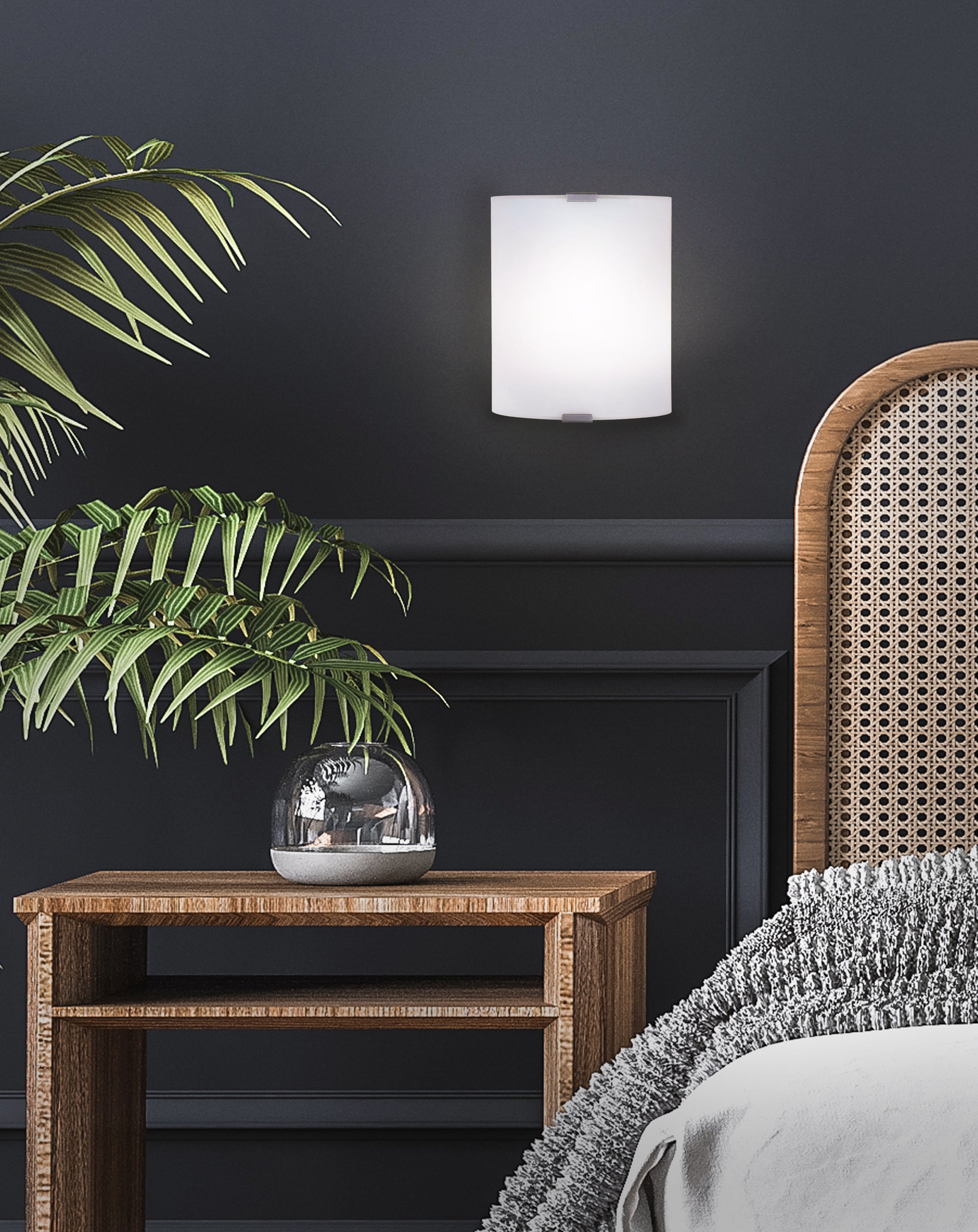 Luminaire Flat Opal Glass